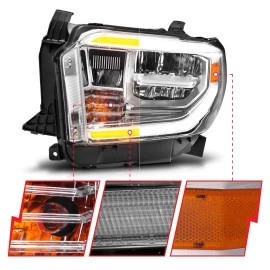 Anzo 111534 - Plank Style Crystal Headlights w/ Switchback Lights Light (Chrome Housing, Clear Lens)