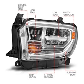 Anzo 111534 - Plank Style Crystal Headlights w/ Switchback Lights Light (Chrome Housing, Clear Lens)
