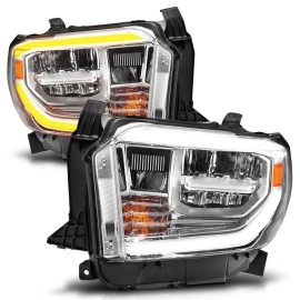 Anzo 111534 - Plank Style Crystal Headlights w/ Switchback Lights Light (Chrome Housing, Clear Lens)