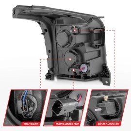 Anzo 111535 - C-Bar Style Projector Headlights (Black Housing, Clear Lens)