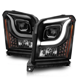 Anzo 111535 - C-Bar Style Projector Headlights (Black Housing, Clear Lens)