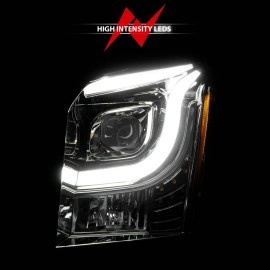 Anzo 111536 - C-Bar Style Projector Headlights (Chrome Housing, Clear Lens)