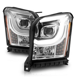 Anzo 111536 - C-Bar Style Projector Headlights (Chrome Housing, Clear Lens)