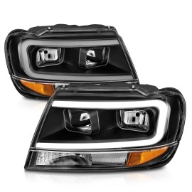 Anzo 111537 - Plank Style Crystal Headlights (Black Housing, Clear Lens)