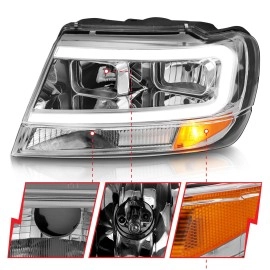 Anzo 111538 - Plank Style Crystal Headlights (Chrome Housing, Clear Lens)