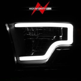 Anzo 111539 - C-Bar Style Full LED Crystal Headlights (Black Housing, Clear Lens)