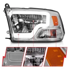 Anzo 111540 - C-Bar Style Full LED Crystal Headlights (Chrome Housing, Clear Lens)
