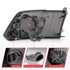 Anzo 111540 - C-Bar Style Full LED Crystal Headlights (Chrome Housing, Clear Lens)