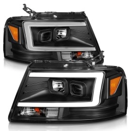 Anzo 111541 - C-Bar Style Projector Headlights (Black Housing, Clear Lens)