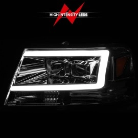 Anzo 111542 - C-Bar Style Projector Headlights (Chrome Housing, Clear Lens)