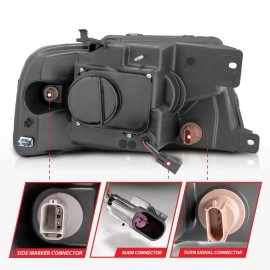 Anzo 111542 - C-Bar Style Projector Headlights (Chrome Housing, Clear Lens)