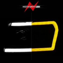 Anzo 111543 - Plank Style Projector Headlights w/ Switchback Lights (Black Housing, Clear Lens)