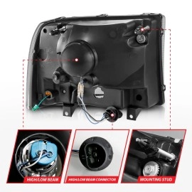 Anzo 111549 - Plank Style Crystal Headlights (Black Housing, Clear Lens)