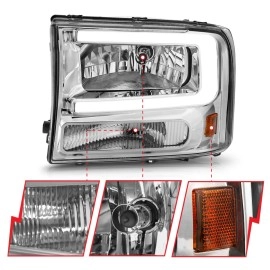 Anzo 111550 - Light Bar Style Crystal Headlights (Chrome Housing, Clear Lens)