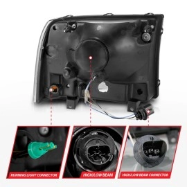 Anzo 111550 - Light Bar Style Crystal Headlights (Chrome Housing, Clear Lens)