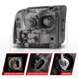 Anzo 111552 - Plank Style Crystal Headlights (Chrome Housing, Clear Lens)