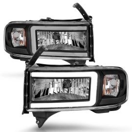 Anzo 111554 - Plank Style Crystal Headlights (Black Housing, Clear Lens)