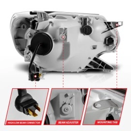 Anzo 111557 - Plank Style Projector Headlights w/ Switchback Lights (Chrome Housing, Clear Lens)