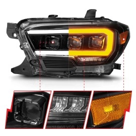 Anzo 111562 - Full LED Projector Headlights w/ Initiation & Sequential Turn Signal (Black Housing, Clear Lens)