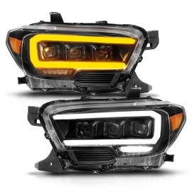 Anzo 111563 - Full LED Projector Headlights w/ Initiation & Sequential Turn Signal (Black Housing, Clear Lens)