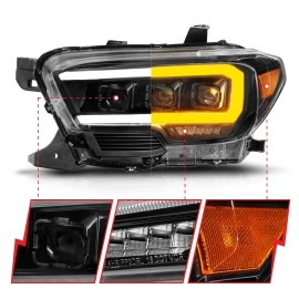 Anzo 111563 - Full LED Projector Headlights w/ Initiation & Sequential Turn Signal (Black Housing, Clear Lens)