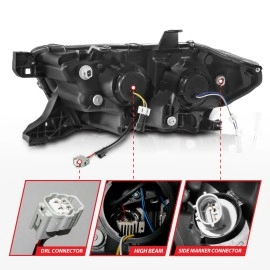 Anzo 111563 - Full LED Projector Headlights w/ Initiation & Sequential Turn Signal (Black Housing, Clear Lens)