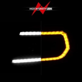 Anzo 111564 - Plank Style Projector Headlights w/ Sequential Signal (Black Housing, Clear Lens)