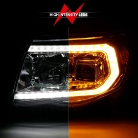 Anzo 111565 - Plank Style Projector Headlights w/ Sequential Signal (Chrome Housing, Clear Lens)