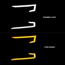 Anzo 111566 - Plank Style Full LED Projector Headlights w/ Sequential Signal (Black Housing, Clear Lens)