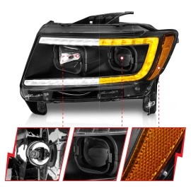 Anzo 111568 - Plank Style Projector Headlights w/ Switchback Lights (Black Housing, Clear Lens)