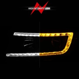 Anzo 111568 - Plank Style Projector Headlights w/ Switchback Lights (Black Housing, Clear Lens)