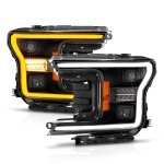 Anzo 111570 - Plank Style Full LED Projector Headlights w/ Sequential Signal (Black Housing, Clear Lens)