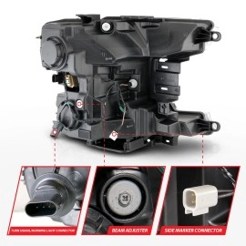 Anzo 111570 - Plank Style Full LED Projector Headlights w/ Sequential Signal (Black Housing, Clear Lens)