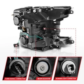 Anzo 111571 - Plank Style Full LED Projector Headlights w/ Sequential Signal (Chrome Housing, Clear Lens)