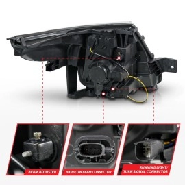 Anzo 111576 - Plank Style Projector Headlights w/ LED Signal (Chrome Housing, Clear Lens)