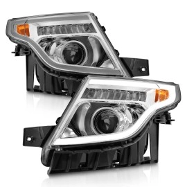 Anzo 111576 - Plank Style Projector Headlights w/ LED Signal (Chrome Housing, Clear Lens)