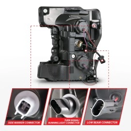 Anzo 111577 - Plank Style Full LED Projector Headlights w/ Sequential Signal (Black Housing, Clear Lens)