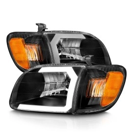 Anzo 111579 - Plank Style Crystal Headlights w/ Corner Lights (Black Housing, Clear Lens)