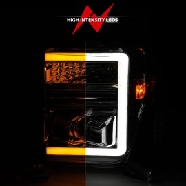 Anzo 111587 - Plank Style Projector Headlights w/ Switchback Lights (Chrome Housing, Clear Lens)