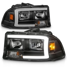 Anzo 111591 - Plank Style Crystal Headlights w/ Corner Lights (Black Housing, Clear Lens)