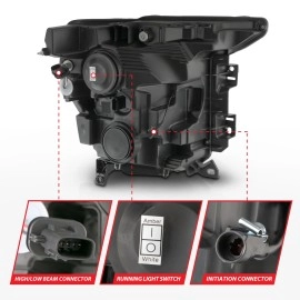 Anzo 111593X - Plank Style Full LED Z-Series Projector Headlights w/ Initiation & Sequential Signal (Black Housing, Clear Lens)
