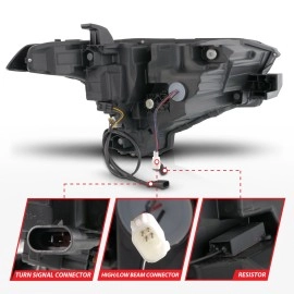 Anzo 111599X - Z-Series Full LED Projector Headlights w/ DRL Switchback & Initiation (Black Housing, Clear Lens)