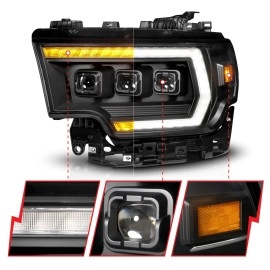 Anzo 111601X - Z-Series Full LED Projector Headlights w/ DRL Switchback, Sequential Signal & Initiation (Black Housing, Clear Lens)