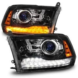 Anzo 111608 - Projector Headlights w/ Sequential Turn Signal (Black Housing, Clear Lens)
