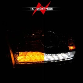 Anzo 111608 - Projector Headlights w/ Sequential Turn Signal (Black Housing, Clear Lens)