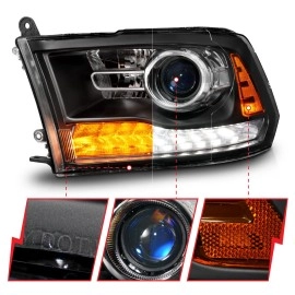 Anzo 111609 - Projector Headlights w/ Sequential Turn Signal (Black Housing, Clear Lens)