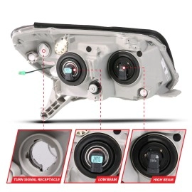 Anzo 111616 - Plank Style Projector Headlights (Black Housing, Clear Lens)