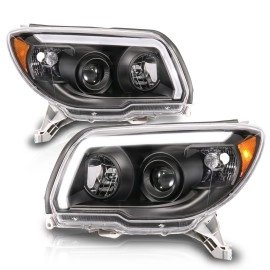Anzo 111616 - Plank Style Projector Headlights (Black Housing, Clear Lens)