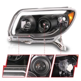 Anzo 111616 - Plank Style Projector Headlights (Black Housing, Clear Lens)