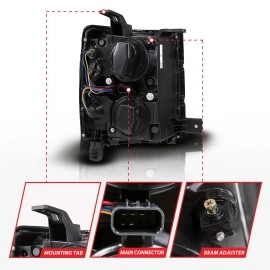 Anzo 111617 - Plank Style Projector Headlights w/ Sequential Signal (Black Housing, Clear Lens)
